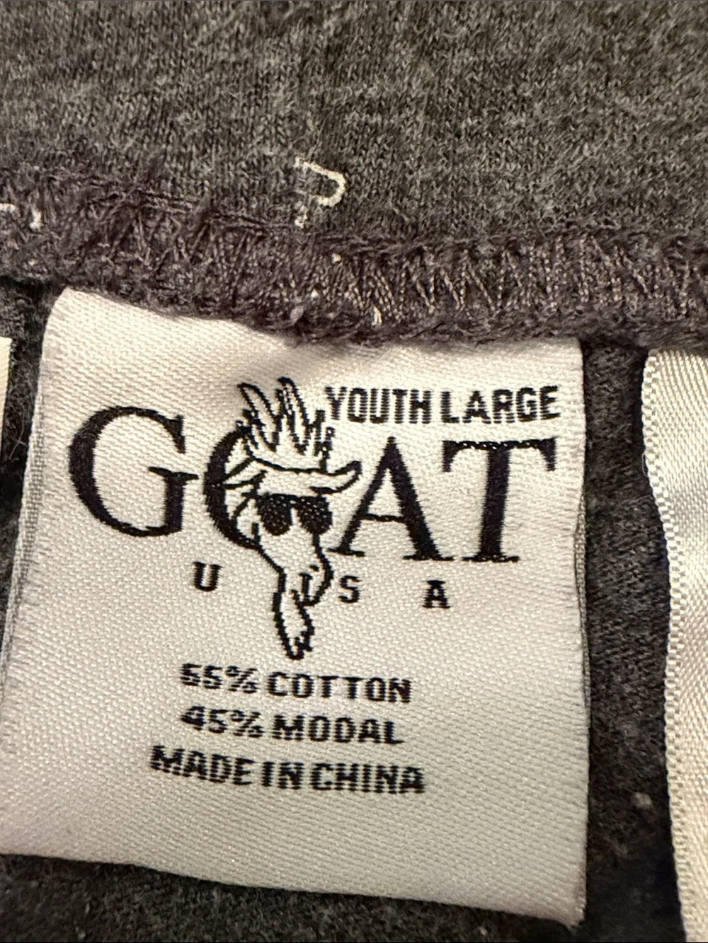 Goat USA Kids Charcoal Gray Pajama Pants Size L